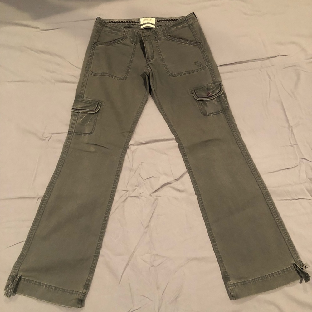 Abercrombie & Fitch Olive Green Boot Cut Cargo Pants